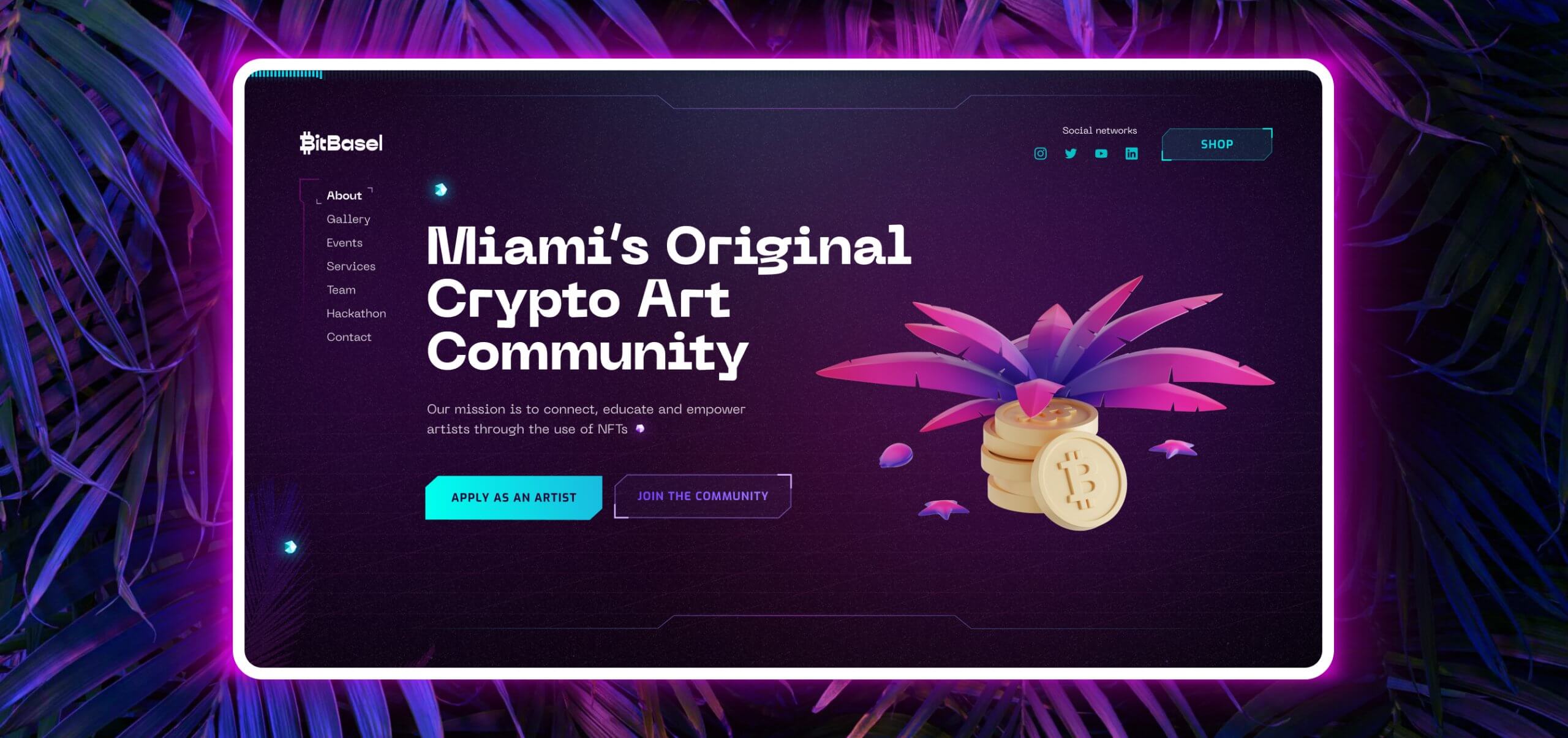 BitBasel – NFT Community landing page - Website Development - Photo 1